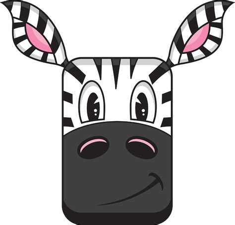 Premium Vector Cute Cartoon Adorable Zebra Face Illustration