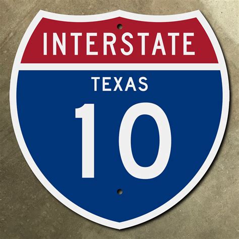 Texas Interstate Route 10 Highway Marker Road Sign Houston San Etsy