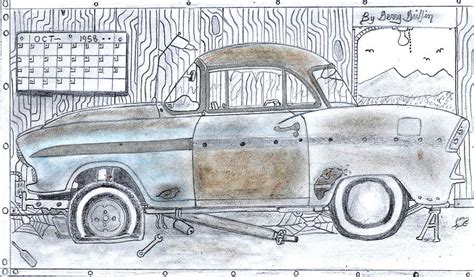 Cartoon Rustic Car Pastel By Gerald Griffin Fine Art America