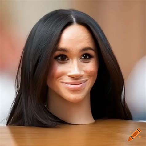 Meghan Markle Styling Head With Extra Long Flowing Hair On Craiyon