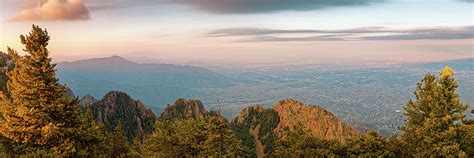 Sunrise View Of Albuquerque From Sandia Crest New Mexico Land Of