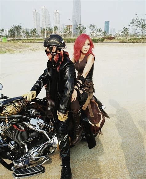 T Ara S Hyomin Sexy Femme Fatale On A Motorcycle Kpopstarz
