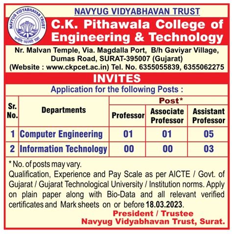 Ck Pithawala College Of Engineering Facultyplus
