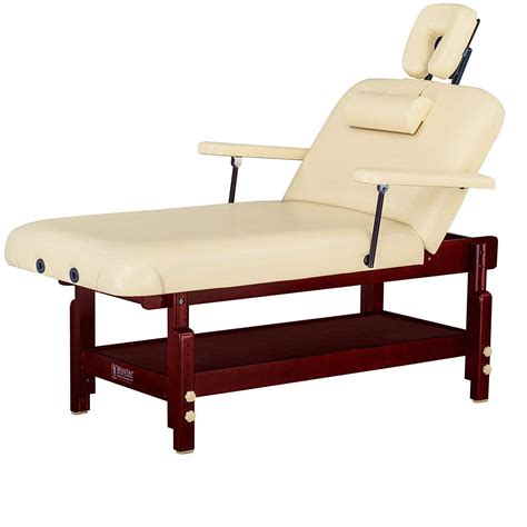 master massage 31 spamaster stationary massage table salon beauty bed with shelf in cream