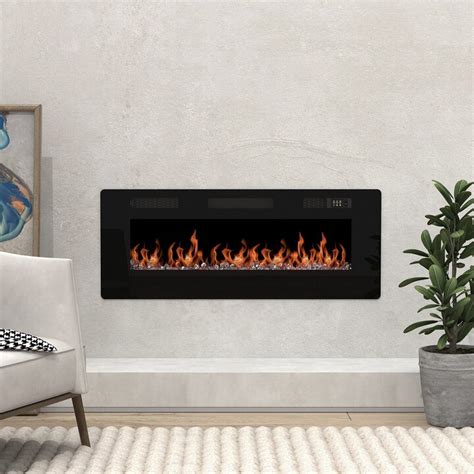 Okada Ultra Thin Electric Fireplace Recessed Wall Mounted Heater W Rc