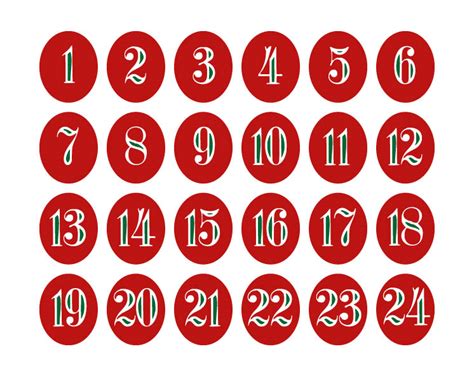 9 Best Printable Advent Calendar Numbers
