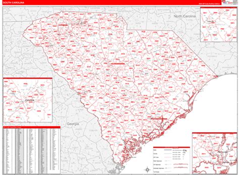 Wall Maps Of South Carolina