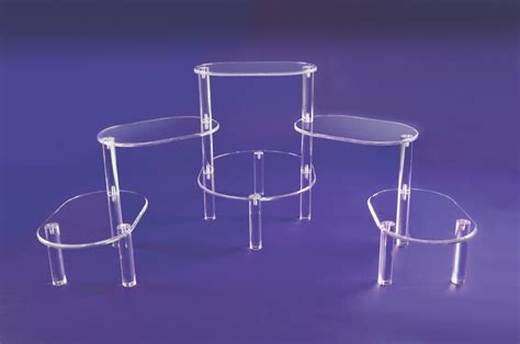 Acrylic Pedestal Stand Extra Large Platform Display With Oval Or