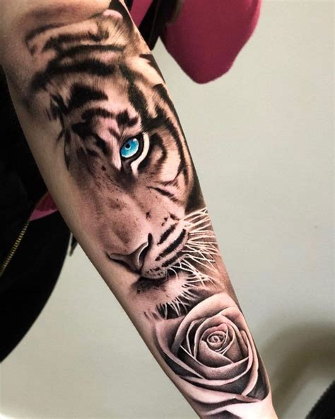 notitle Tatuagem Olhos de tigre tatuagem Tatuagem braço inteiro