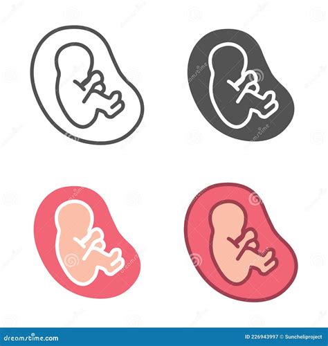 Prenatal Development Fetus Icon Stock Vector Illustration Of