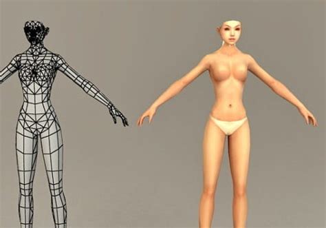 Character Female Body 3D Model Max 123Free3DModels