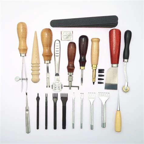 21pcsset Professional Leather Craft Hand Tools Kit Handmade Leather Tools Kit For Hand