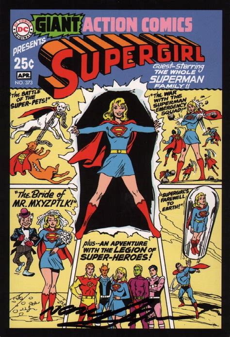 Vintage Art Dc Comics Signed Superman Post Card Neal Adams Supergirl