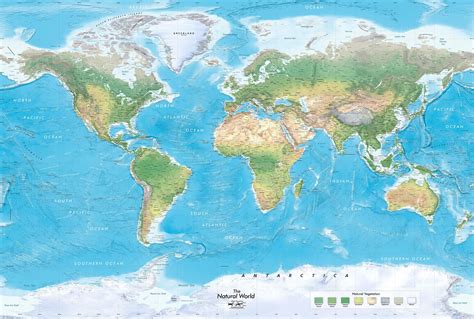 The Natural World Physical Map Mural World Map Mural World Map