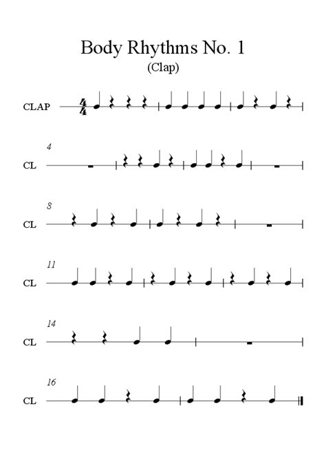 Reading Rhythms Clapping Quarter Notes And Rests Download Pdf File