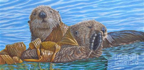 Morro Bay Sea Otters Painting By Patrick Mcginnis
