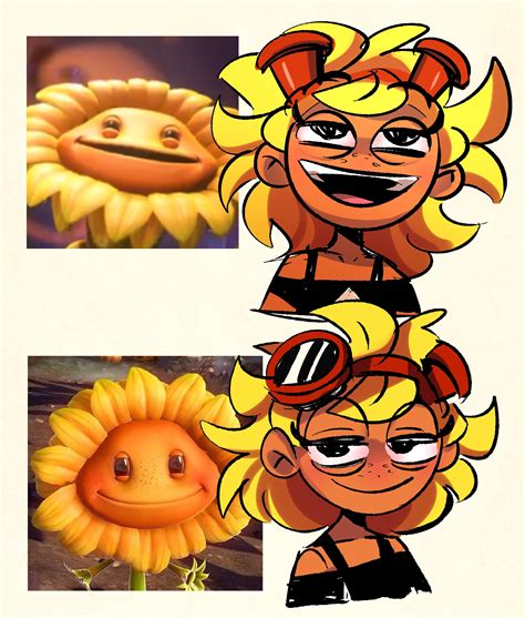 why does the sunflower from pvzgw2 looks like she s stoned out of her mind plants vs