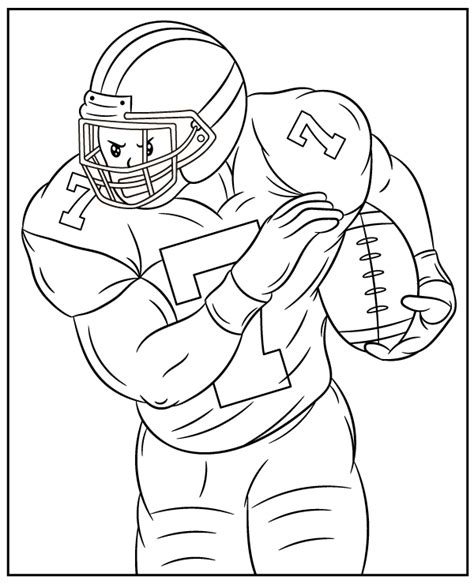 NFL Player Coloring Page Cartoon Style Topcoloringpages Net