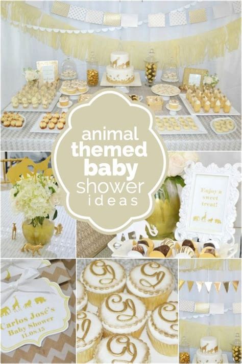 Wild and farm animals baby shower decorations cookies. A Golden Safari Themed Baby Shower - Spaceships and Laser ...