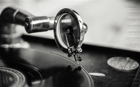 Grayscale Photography Of Vinyl Record Player Hd Wallpaper Wallpaper Flare