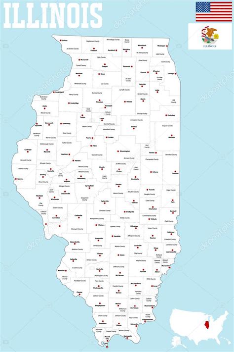 Illinois County Map — Stock Vector © Malachy666 86027462