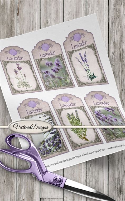 Lavender Tags Digital Paper Tags Lavender Labels Lavender T