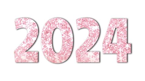 2024 New Year Number Pink Two Thousand And Twenty Four New Year