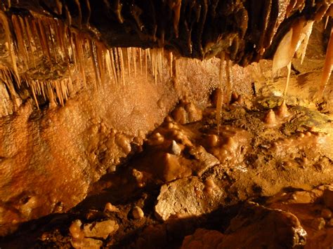Stalagmites And Stalactites Forming In Treak Cliff Cavern Castleton