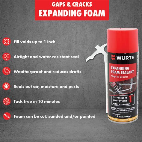 2 Pack Würth Expanding Foam Sealant Gaps And Cracks 1 Spray