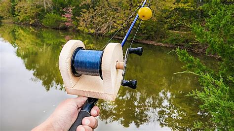 Homemade Fishing Reel Catches Fish Diy Reel Youtube