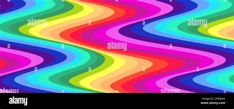 Vertical Wavy Lines Colorful Stripes In Colors Of Rainbow Vector