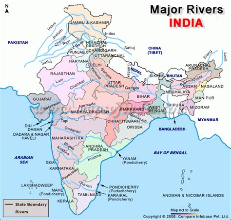 List Of Important Rivers Of India And Their Names Origin Destination