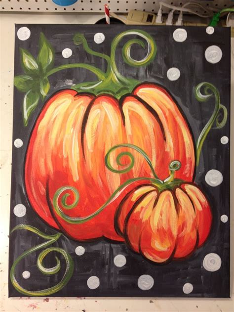 Pumpkin Painting Fall Canvas Painting Halloween Painting Autumn