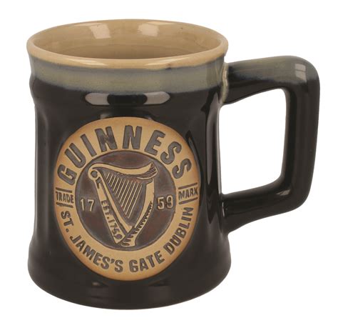 Official Guinness Pottery Beer Mug Tankard 0 5l Black