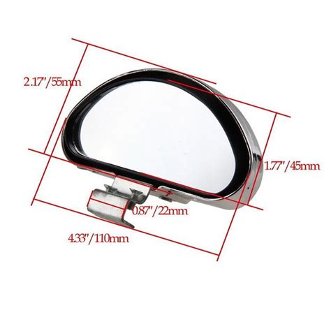 Xotic Tech Blind Spot Mirror 2 Pieces Convex Clip On Half Oval Rear View Conter Blind Spot