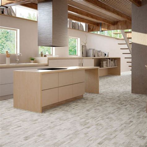 Parquet White Ceramic Wood Effect Tiles 450x450mm Gumus