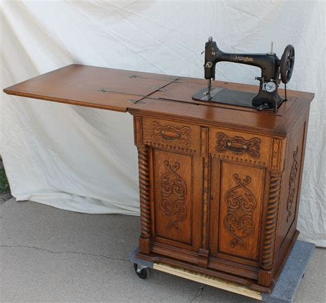 Browse our wide selection and great prices on sewing machine cabinets, sewing cabinets, and sewing cutting tables. Bargain John's Antiques | Antique Fancy Oak Sewing Machine ...