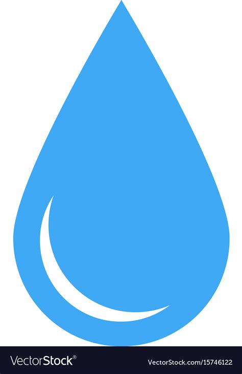 Blue Water Drop Symbol Simple Flat Icon Royalty Free Vector