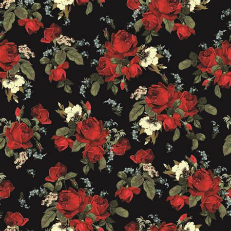Vintage Roses Vector Seamless Pattern 03 Free Download