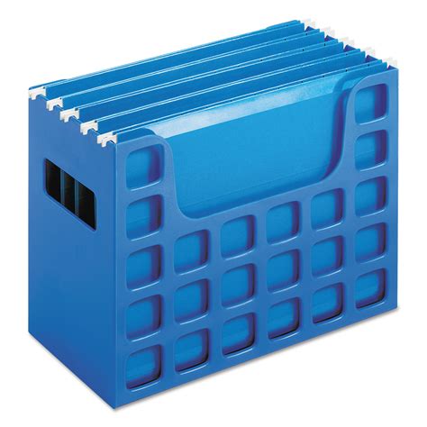 Pendaflex Desktop File With Hanging Folders Letter Size 6 Long Blue