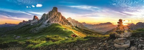 2236 m.) is a high mountain pass in the dolomites in the province of belluno in italy. TREFL Panoramatické puzzle Passo di Giau, Dolomity 1000 ...