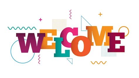 Premium Vector Colorful Welcome Banner With Geometric Composition