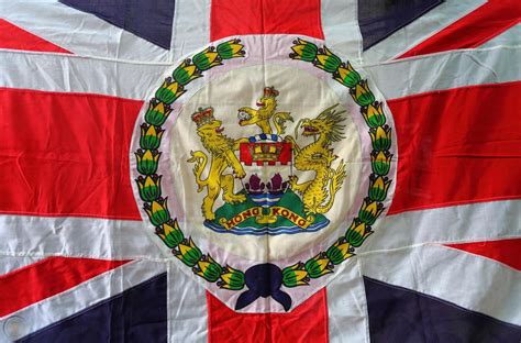 Original Sewn Flag Of The Governor Of British Colonial Hong Kong Size