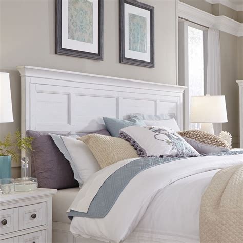 magnussen home heron cove relaxed traditional soft white king panel headboard b4400 64h white