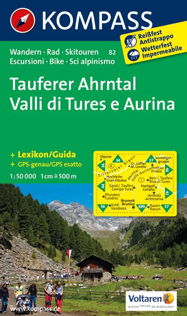 Tauferer ahrntal (nl) valley in south tyrol, italy (en); Tauferer Ahrntal Karte Kompass Valle di Tures e Aurina ...