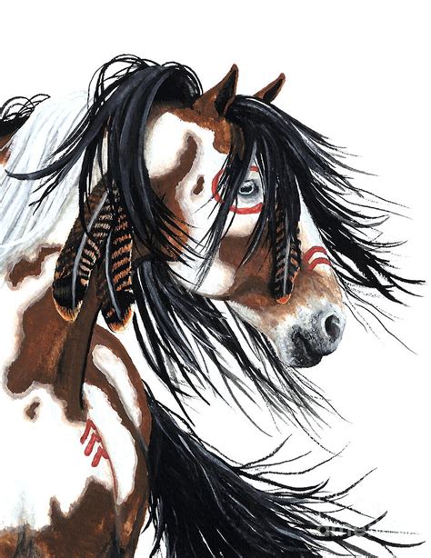 Majestic Pinto Horse Painting By Amylyn Bihrle Fine Art America