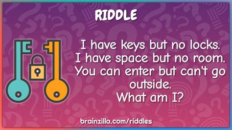 I Have Keys But No Locks I Have Space But No Room You Can Enter But Riddle Answer