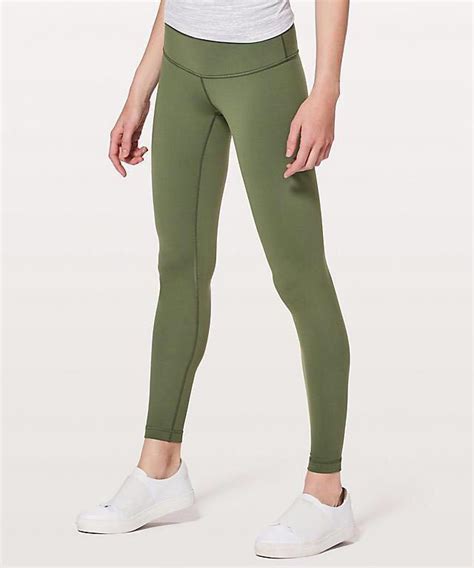 New Lululemon Workout Leggings In Olive Green Womens Fashion