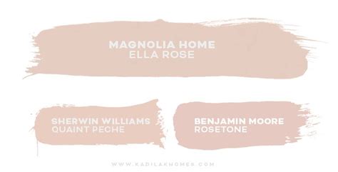 Three Different Shades Of Pink Paint With The Words Magnolia Home Ella
