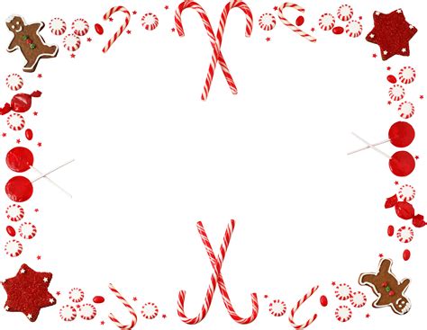 Candy Cane Christmas Borders And Frames Clip Art Garland Frame Png